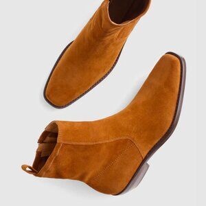 Madewell Idris Ankle Boot Russet Brown Suede Women's Size 10 NEW Modern NX430